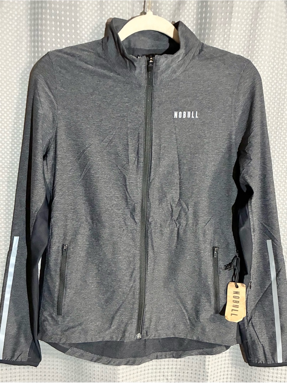 NOBULL Men's Dark Gray Full-Zip Performance Jacket Sz M Athletic Wear Gorpcore
